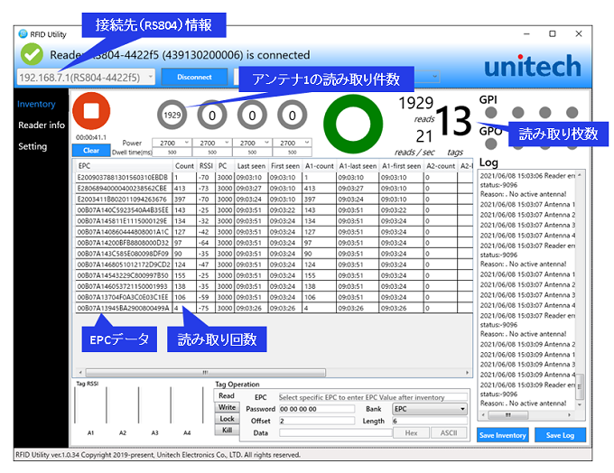 Rs804 4ポート Rfid Uhf Iot リーダー │ Unitech 3119